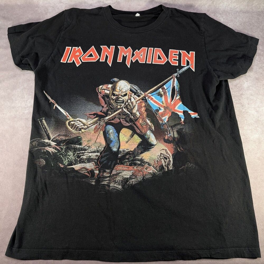 Iron Maiden The Trooper Graphic Band T-Shirt Mens Large Cotton Eddie Heavy Metal
